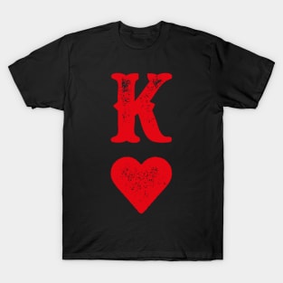 King of Hearts Blackjack Cards Poker 21 K Couple Matching T-Shirt